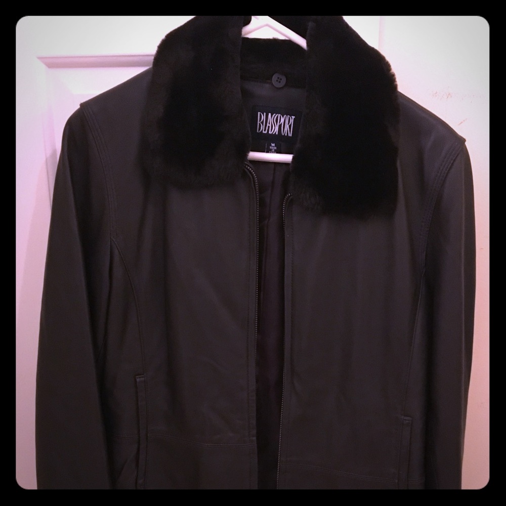 Black leather jacket